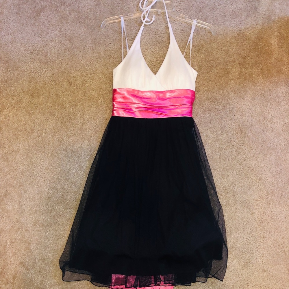 White, Black & Pink Cocktail dress